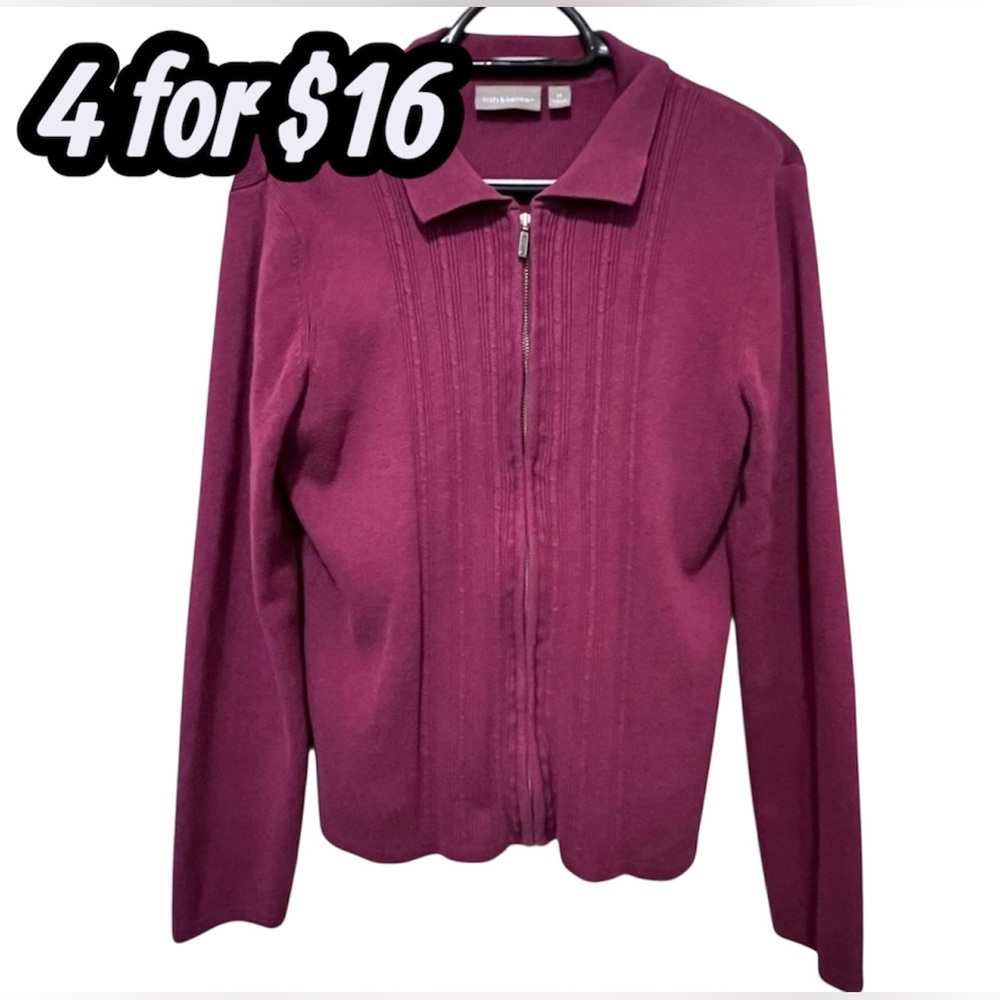 Croft & Barrow Zippered Cardigan Sweater Size M 4/$16